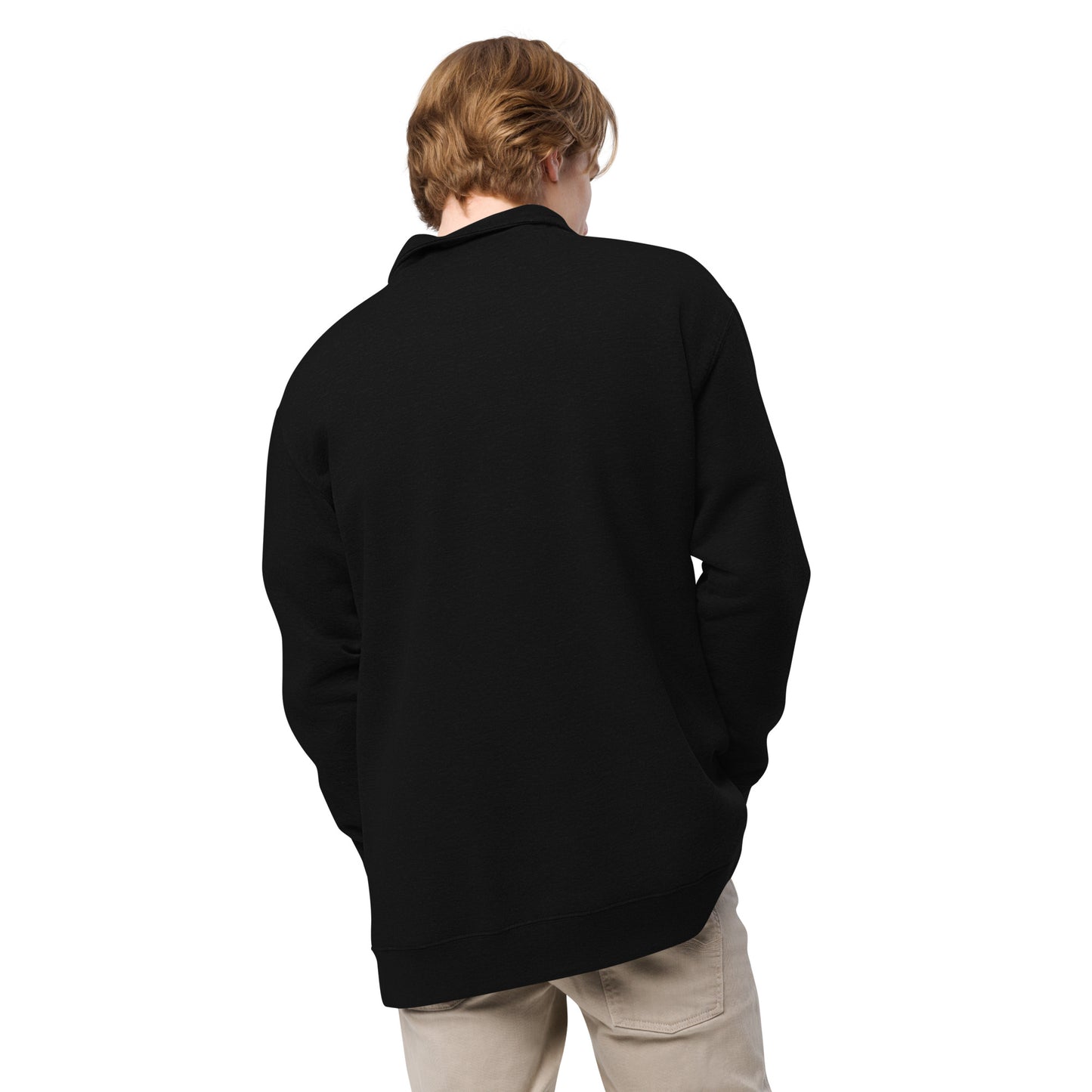 Men's B&R fleece pullover (black with white logo)