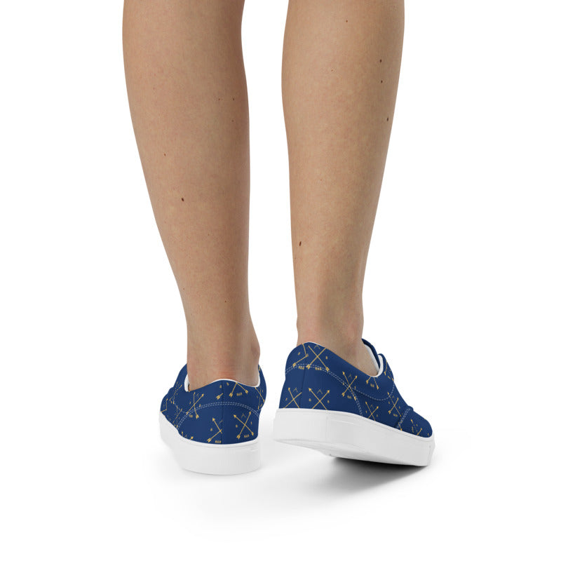 Women’s B&R Lace-Up Canvas Shoes (Blue with gold logo)