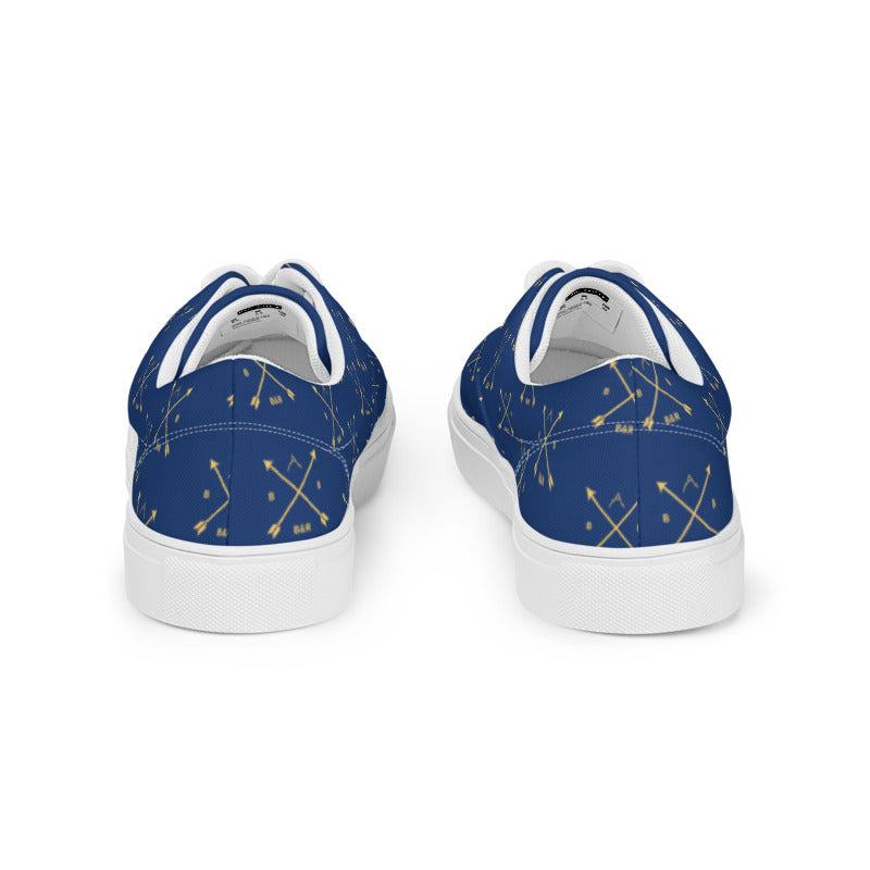 Women’s B&R Lace-Up Canvas Shoes (Blue with gold logo)