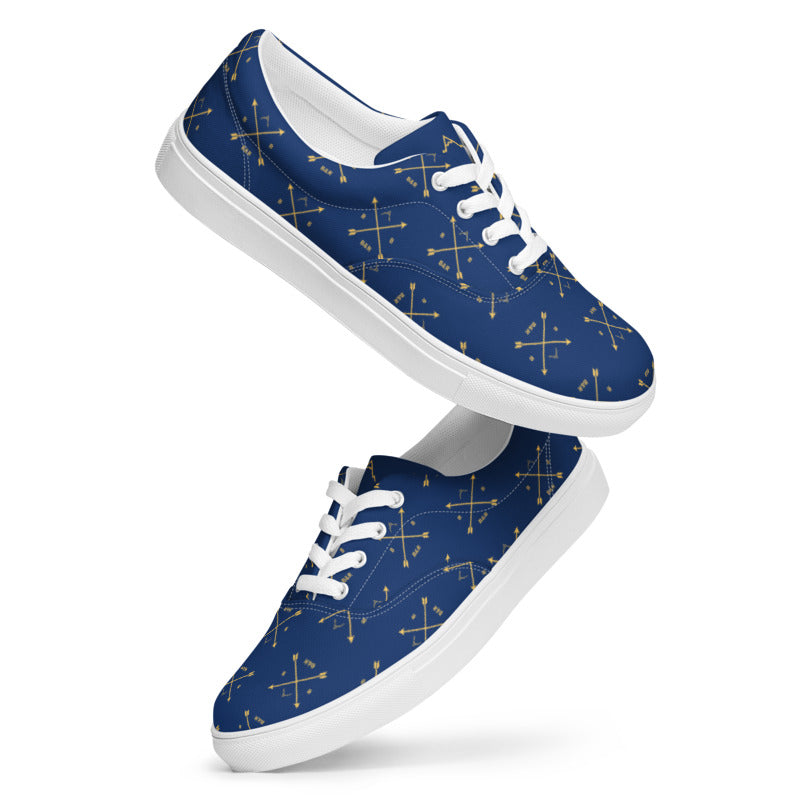 Women’s B&R Lace-Up Canvas Shoes (Blue with gold logo)