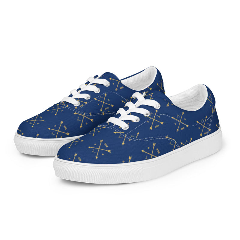 Women’s B&R Lace-Up Canvas Shoes (Blue with gold logo)
