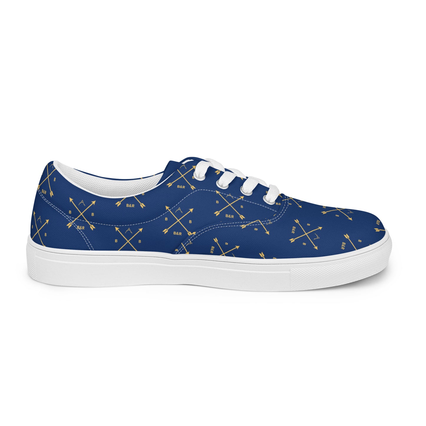 Women’s B&R Lace-Up Canvas Shoes (Blue with gold logo)