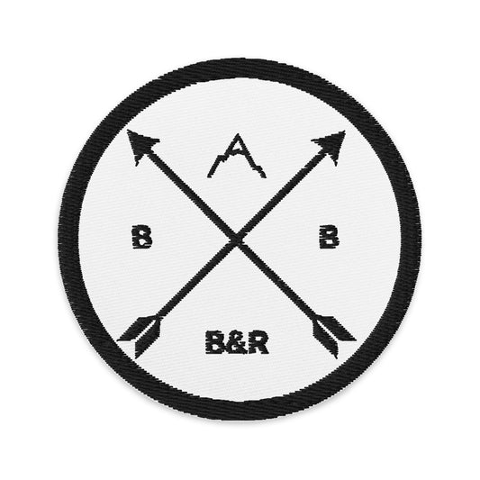 Embroidered B&R Patch (white with black logo)