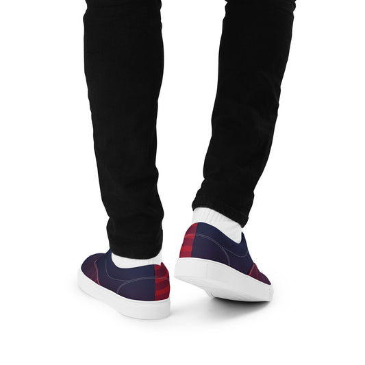 Men’s Lace-Up Canvas Shoes (blue and red)