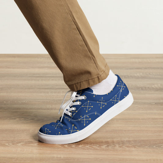 Men’s B&R Lace-Up Canvas Shoes (blue with gold logo)