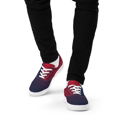 Men’s Lace-Up Canvas Shoes (blue and red)