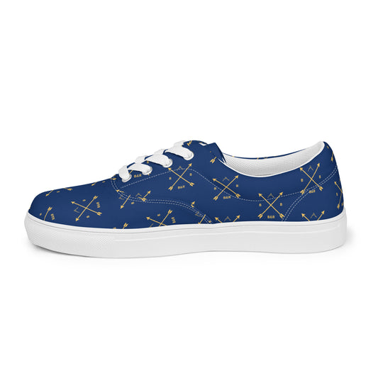 Women’s B&R Lace-Up Canvas Shoes (Blue with gold logo)